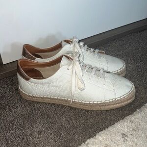 DALSOM Size 9 Pebbled Leather Lace Up Espadrilles Sneaker made in SPAIN